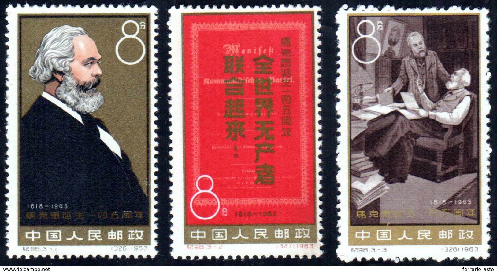 1963 - Karl Marx, Complete Set (Yv.1466/1468,M.699/701), O. G., MNH.... - Autres & Non Classés