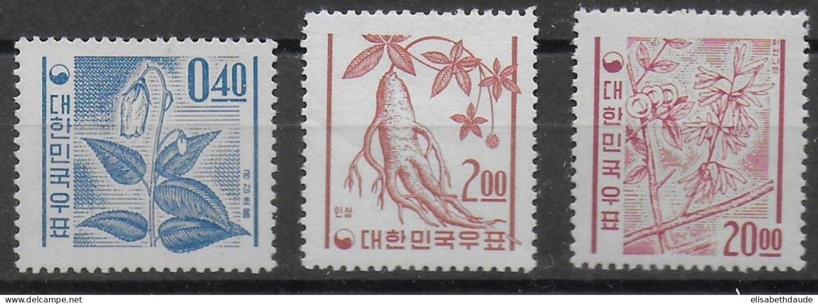 COREE - YVERT 276 + 279 (PETIT PLI) + 283A  ** MNH - COTE = 23.5 EUR. - Corea Del Sur