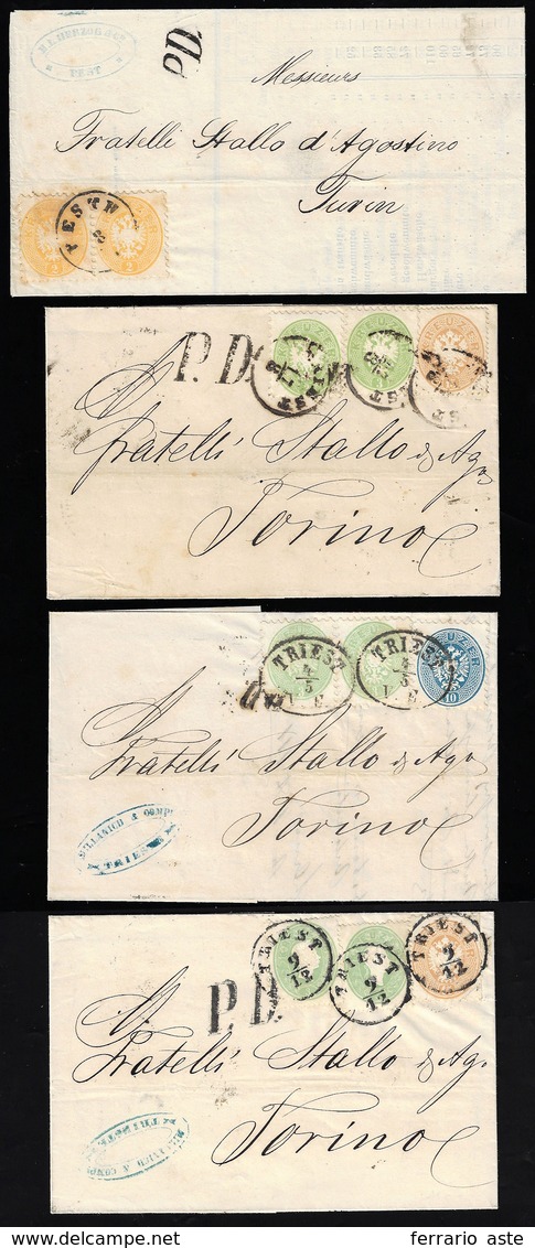 AUSTRIA 1867 - Quattro Lettere Affrancate Con La IV E V Emissione, Tutte Indirizzate In Italia. Nota... - Altri & Non Classificati