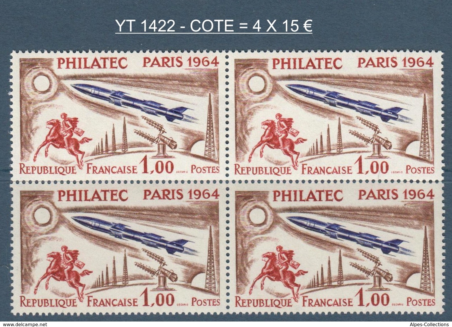 016- Timbre YT 1422 - PHILATEC 1964 - Bloc De 4 - Neufs