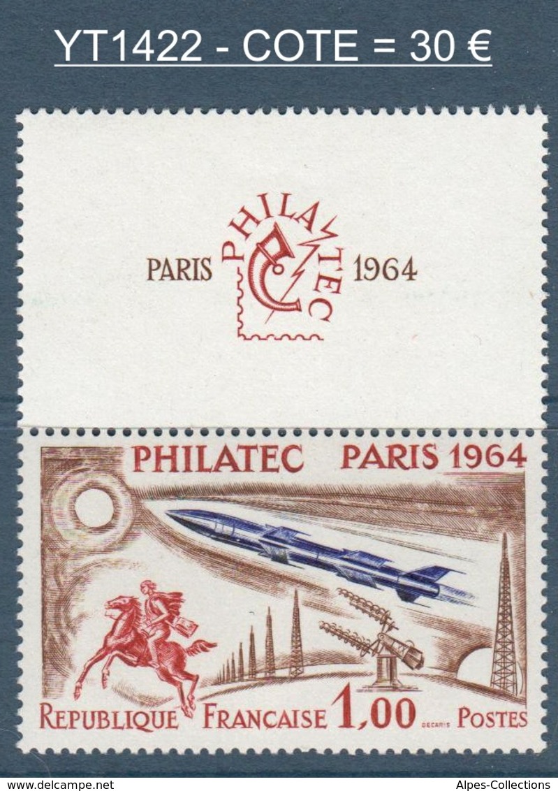 017- Timbre YT 1422 - PHILATEC 1964 - Avec Vignette - Neufs