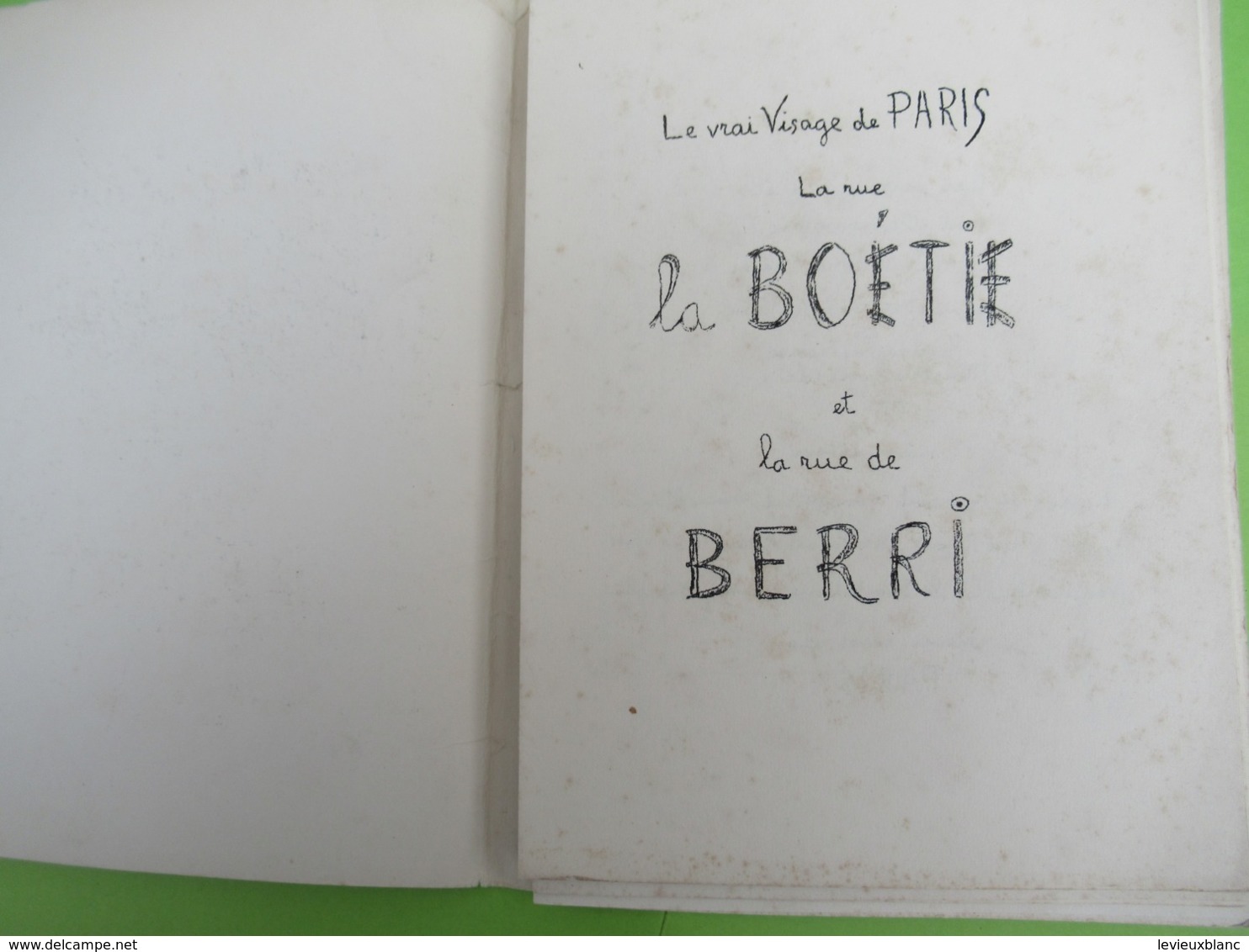 Fascicule/Le Vrai Visage De Paris/ "Rue De La Boëtie & Rue De Berri" / Jean-jacques Chaplin/ Devis/ Vers 1950    PGC384 - Historia