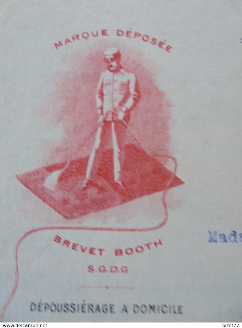 FACTURE - PARIS 8ème, 1919 - STE FRANCAISE DU VACUUM CLEANER - DECO - Altri & Non Classificati