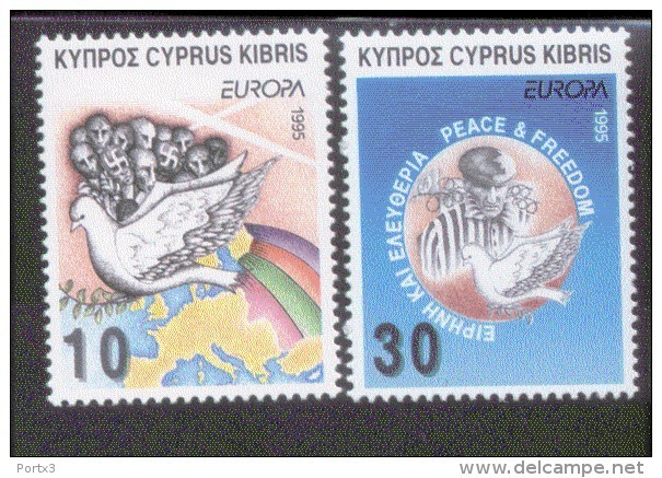 CEPT Frieden Und Freiheit Zypern 854 - 855  ** Postfrisch, MNH, Neuf - 1995