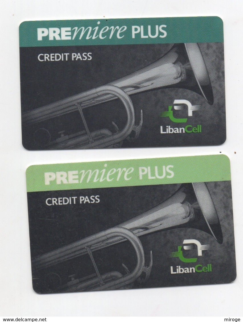 2 Used Recharge Cards Phonecards " Premiere Plus " Lebanon 1999/2001, Telecarte Liban - Liban