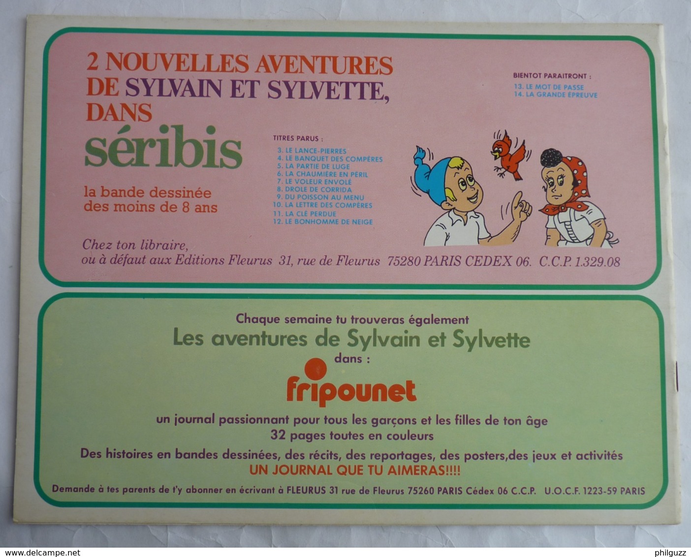 BD LES AVENTURES DE SYLVAIN SYLVETTE - ALBUMS  N° 54 1975  Enfantina - Sylvain Et Sylvette
