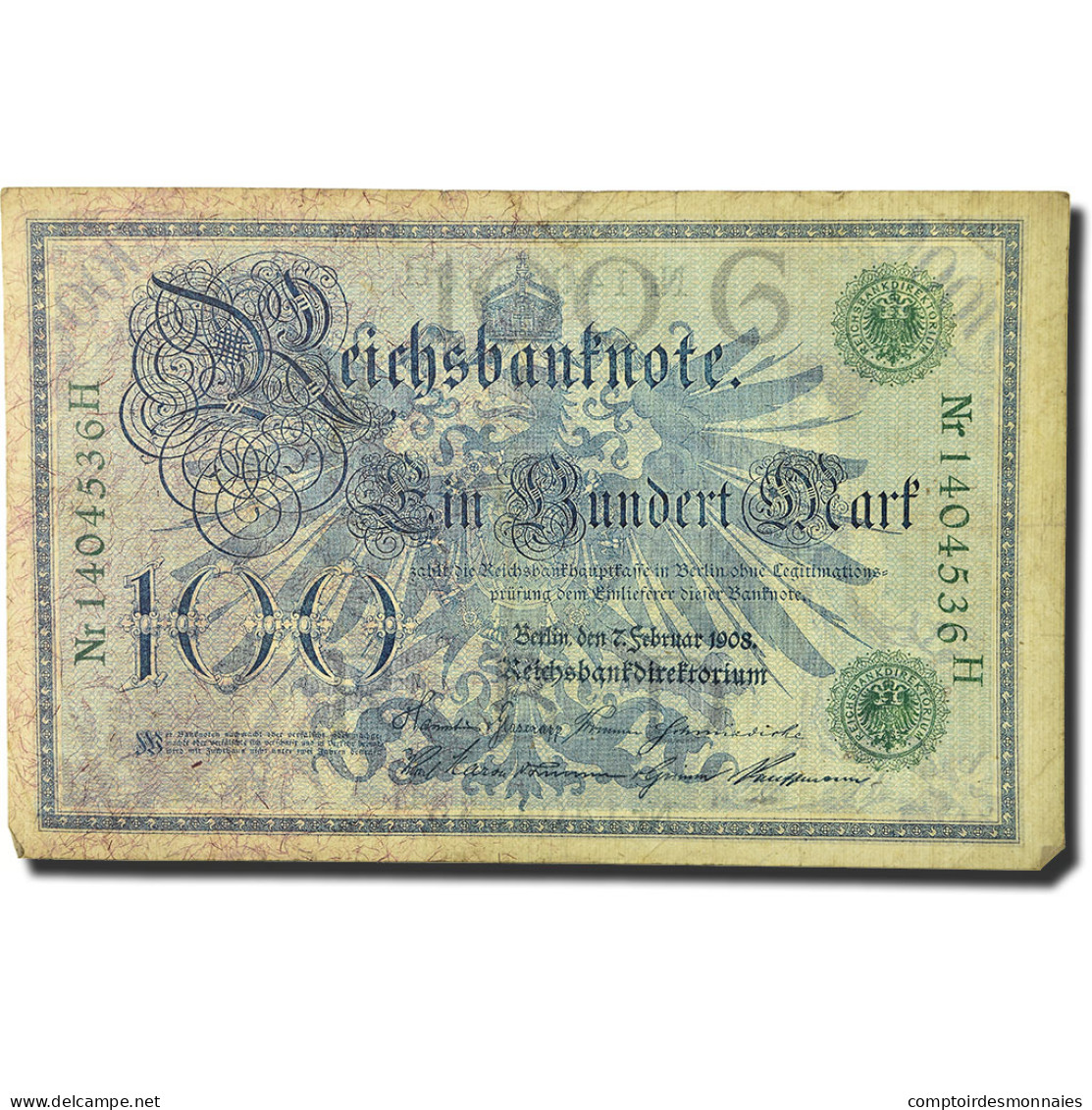 Billet, Allemagne, 100 Mark, 1908, 1908-02-07, KM:34, TB - 100 Mark