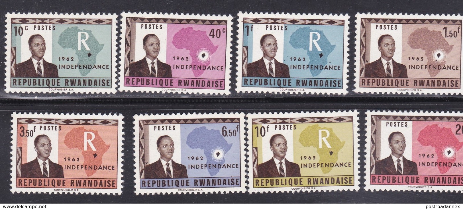 Rwanda, Scott #1-8, Mint Never Hinged, Gregoire Kayibanda And Map Of Africa, Issued 1962 - Unused Stamps