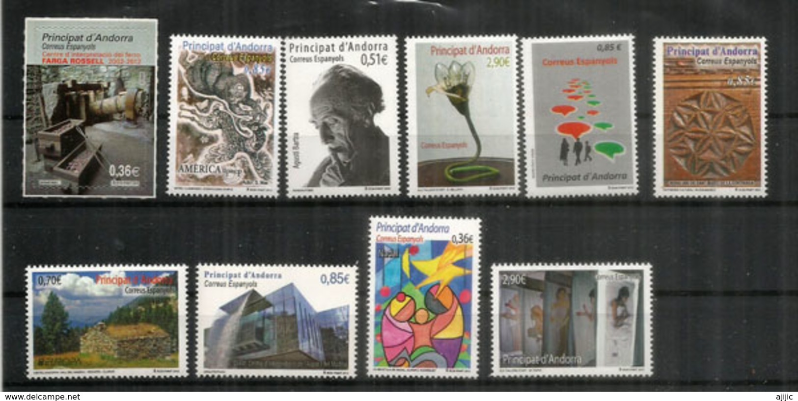 Année Complète  2012.   10 Timbres Neufs ** Inclus 2 Hautes Faciales Patrimoine Culturel.  Côte 44,00 Euro - Unused Stamps