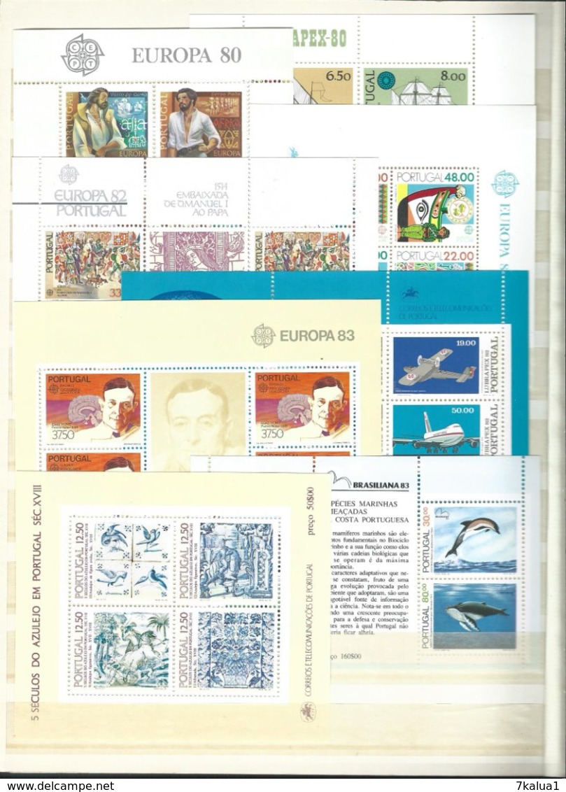 PORTUGAL, Lot De Timbres Et 36 Blocs Neufs **, Cote Totale De 500 €. 8 Pages. - Collections (en Albums)