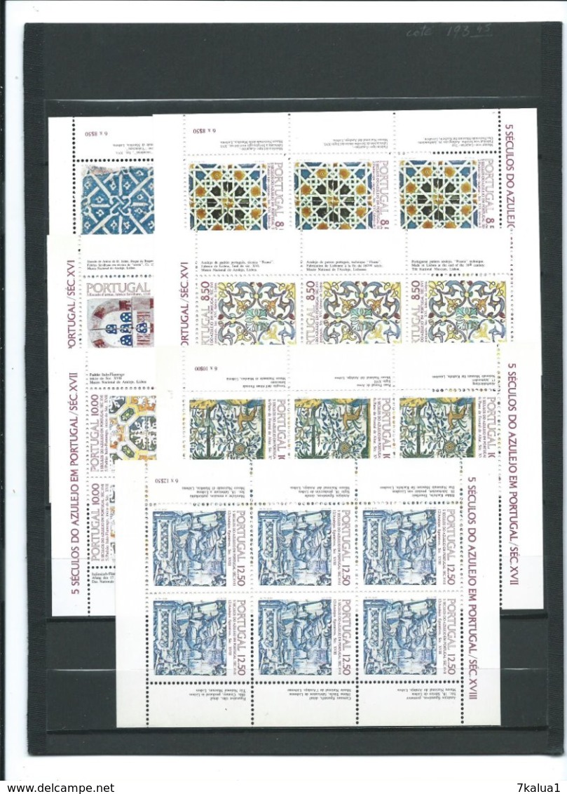 PORTUGAL, Lot de timbres et 36 blocs neufs **, cote totale de 500 €. 8 pages.