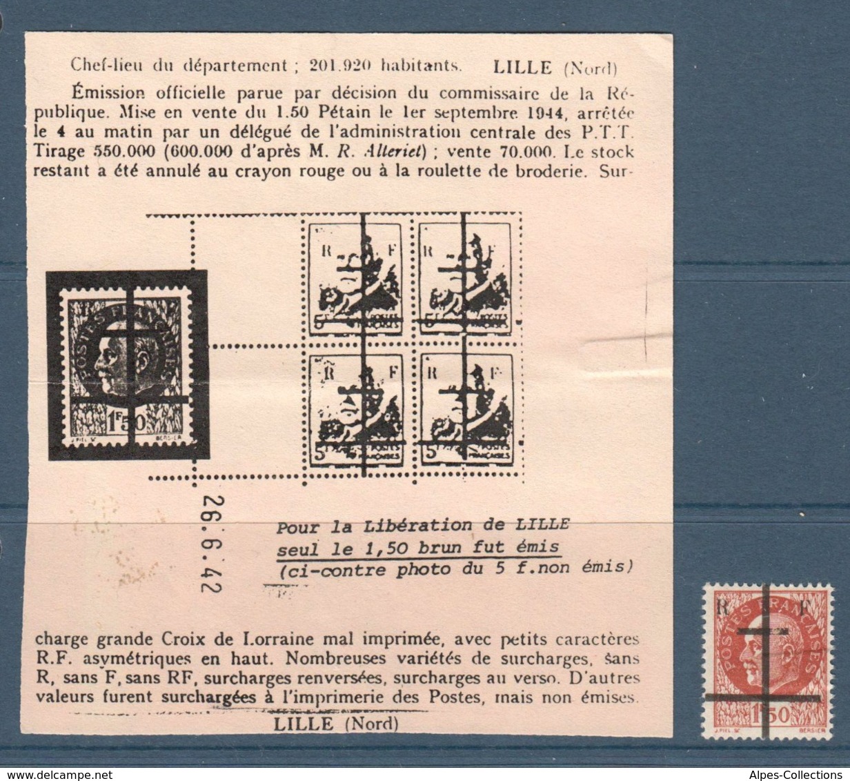 036- Timbre Libération - Nord - 1944 - Libération