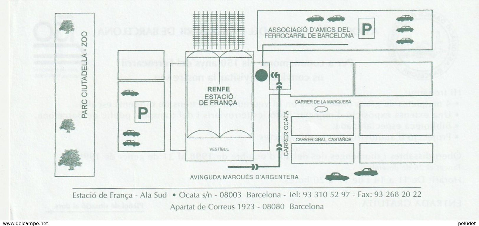 TICKET - ENTRADA / ASSOCIACIO AMICS FERROCARRIL BARCELONA 1998-1999 - Eintrittskarten