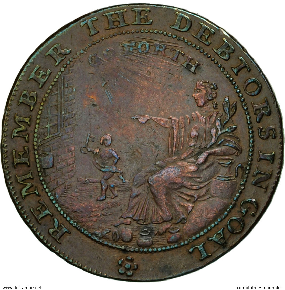 Monnaie, Grande-Bretagne, Somerset, Halfpenny Token, Bath, TTB, Cuivre - Altri & Non Classificati