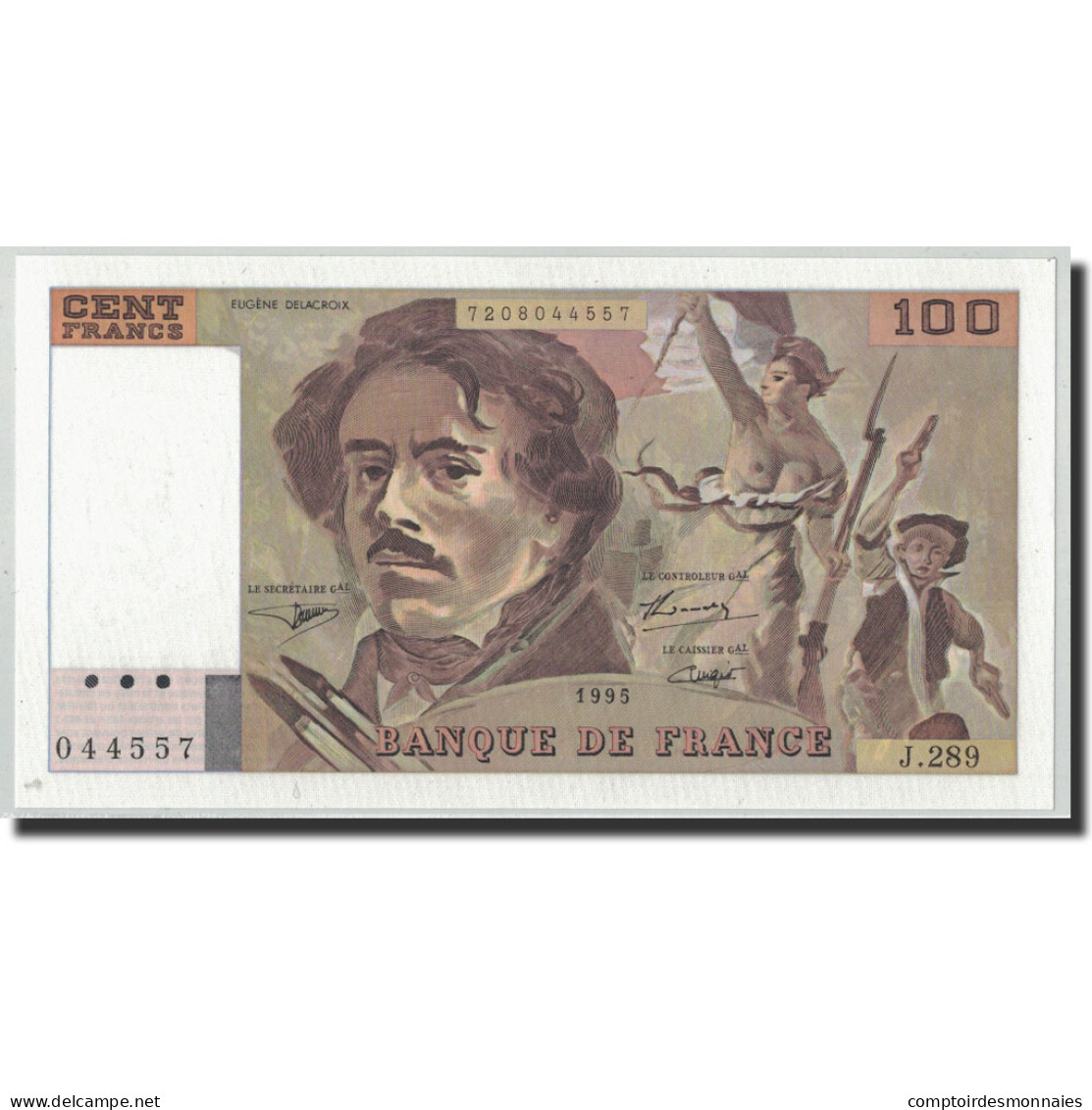 France, 100 Francs Delacroix, 1995, NEUF, Fayette:69ter.2c, KM:154h - 100 F 1978-1995 ''Delacroix''