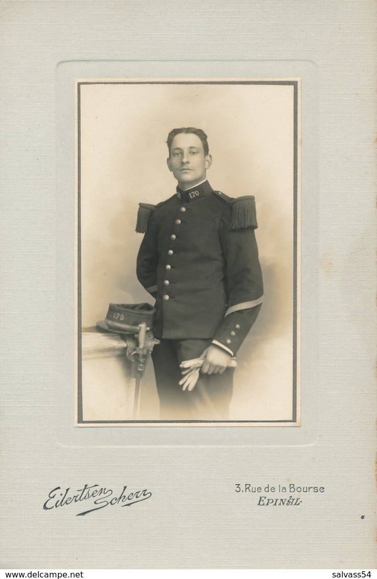 Photo Cabinet - Militaire Du 170e Régiment Par Eilertsen SCHERR à Epinal - Guerre, Militaire