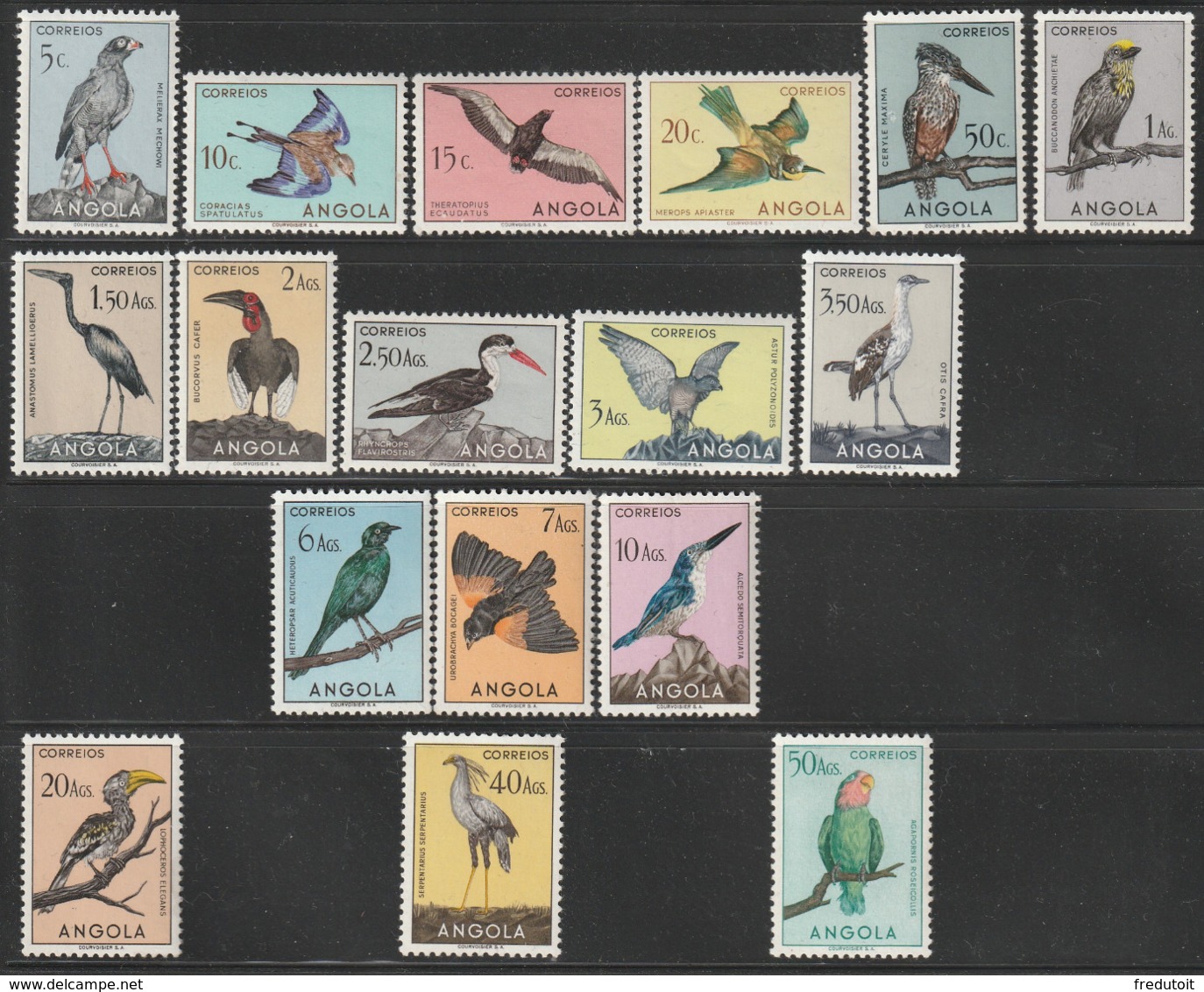 ANGOLA - N°328/38+342/4+347+350/1 ** (1951) Oiseaux - 17 Timbres - Angola