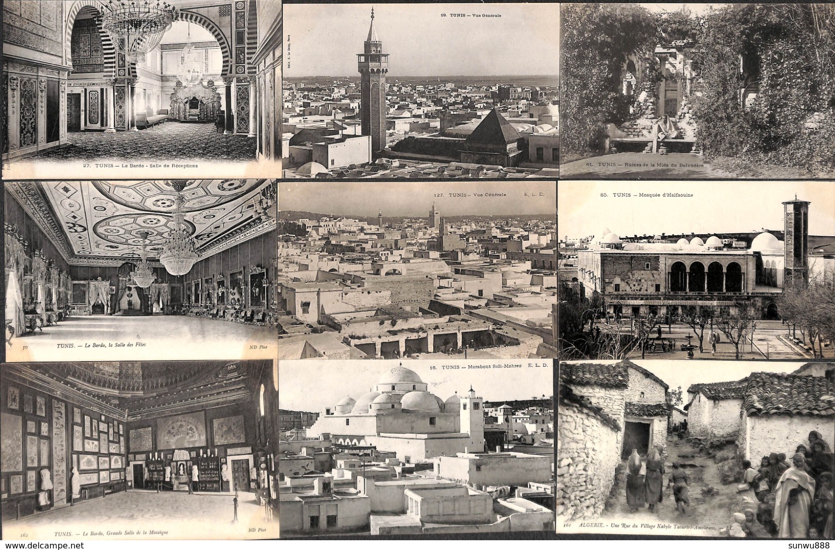 Tunisie - Algérie - Beau Lot 58 Cartes (animée, Mosquée, Bougie Alger Tunis Constantine.... Voir Scans) - Non Classés