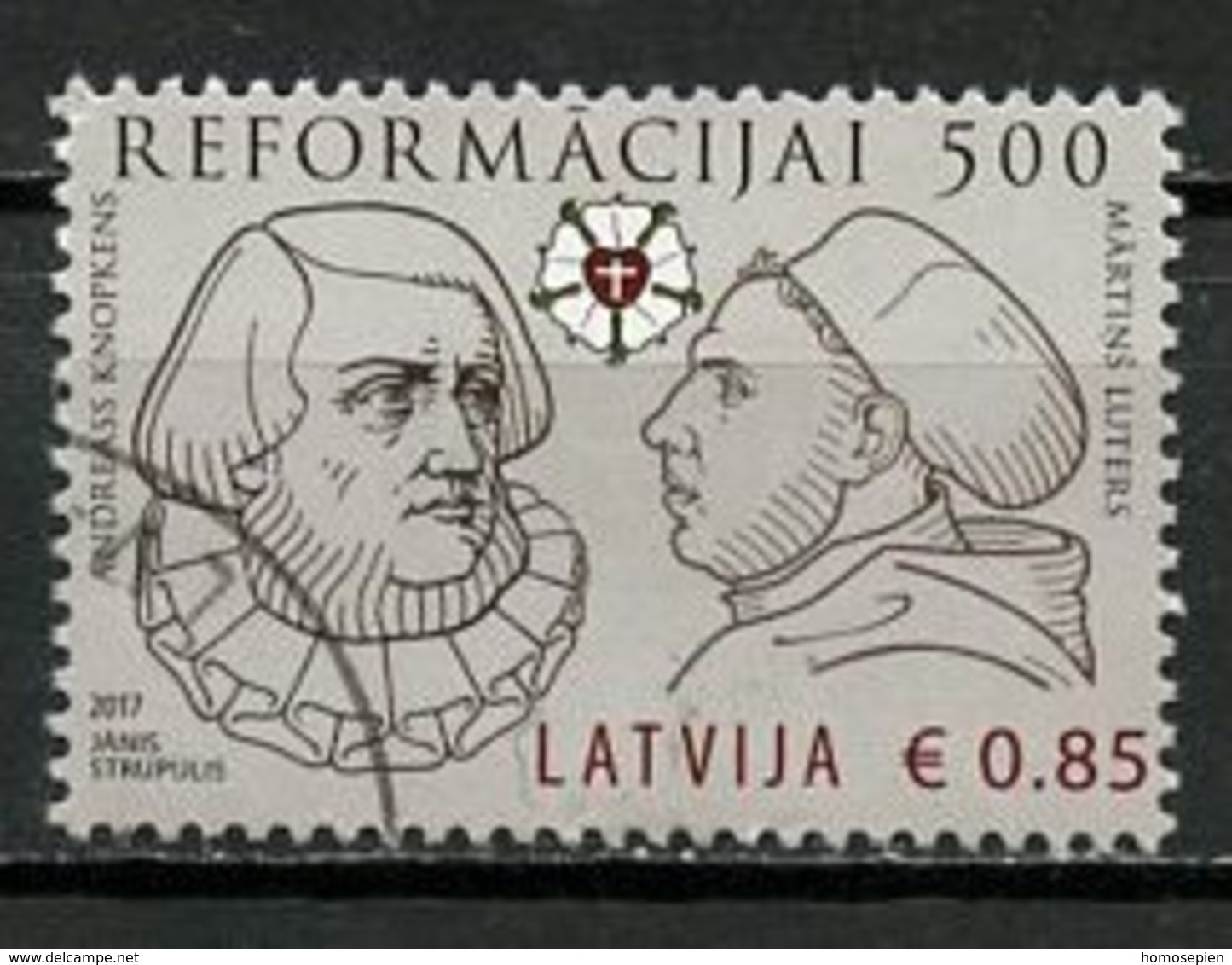 Lettonie - Lettland - Latvia 2017 Y&T N°(3) - Michel N°1027 (o) - 0,85€ A Knopkens Et M Luters - Lettonie