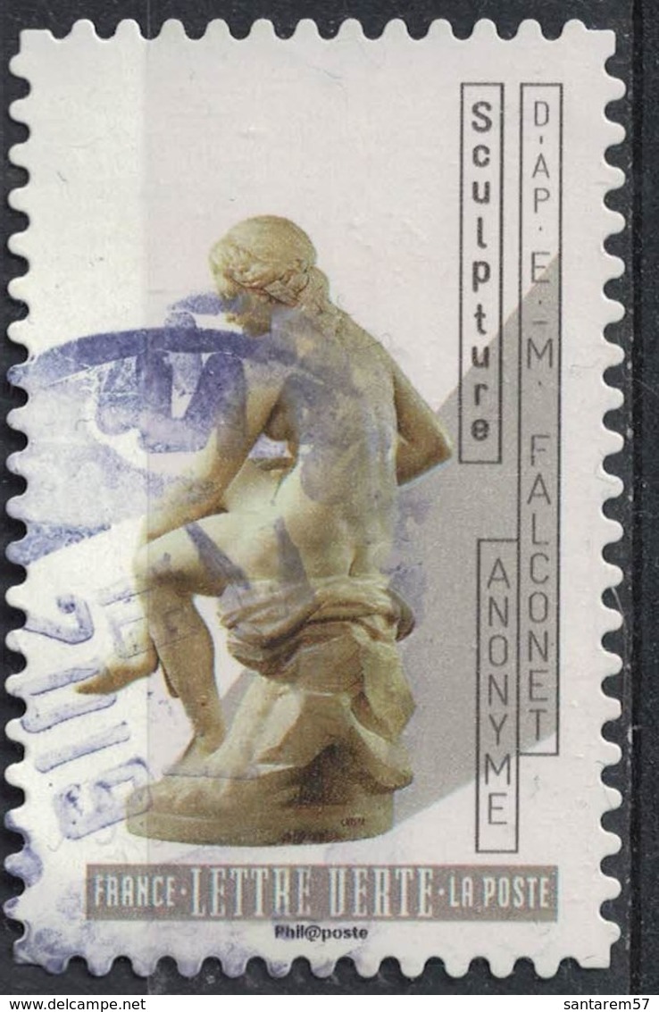 France 2019 Oblitéré Rond Daté Used Le Nu Dans L'Art Sculpture Anonyme D'après E.M. Falconet SU - Oblitérés