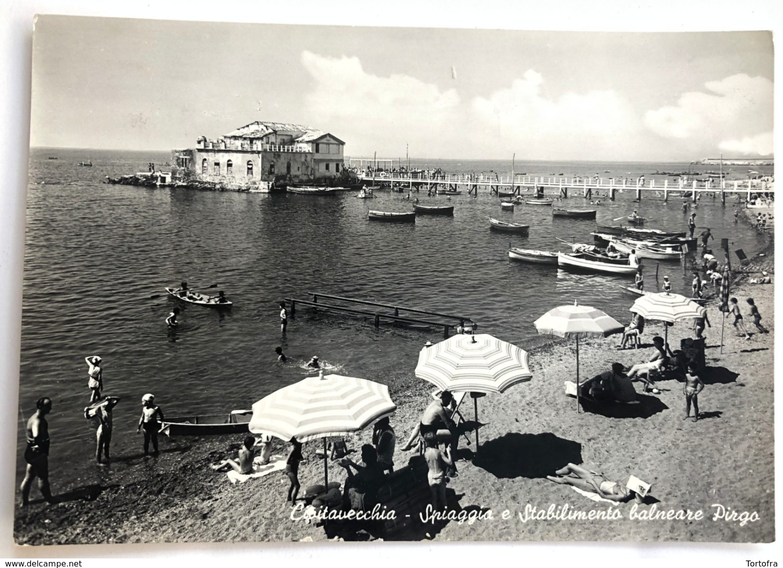 CIVITAVECCHIA  SPIAGGIA E STABILIMENTO BALNEARE PIRGO  1954 - Civitavecchia