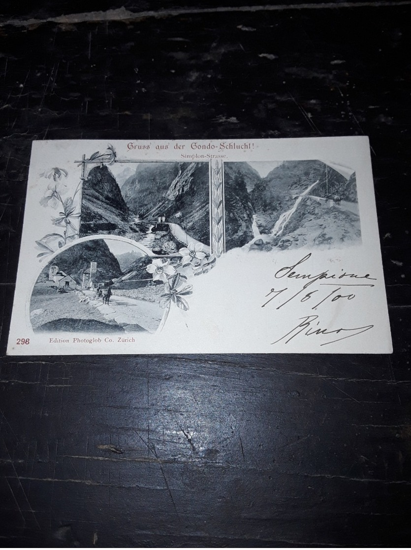 Cartolina Postale, Postcard 1900, Simplon Strasse, Gruss Aus Der Gondo Schlucht - Saint-Luc