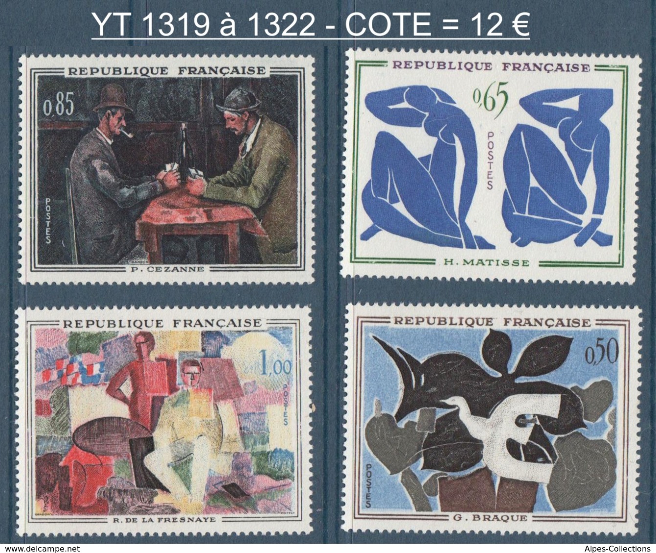 051- Timbres YT 1319 à 1322 - Tableaux De Peintres Modernes - 1961 - Neufs