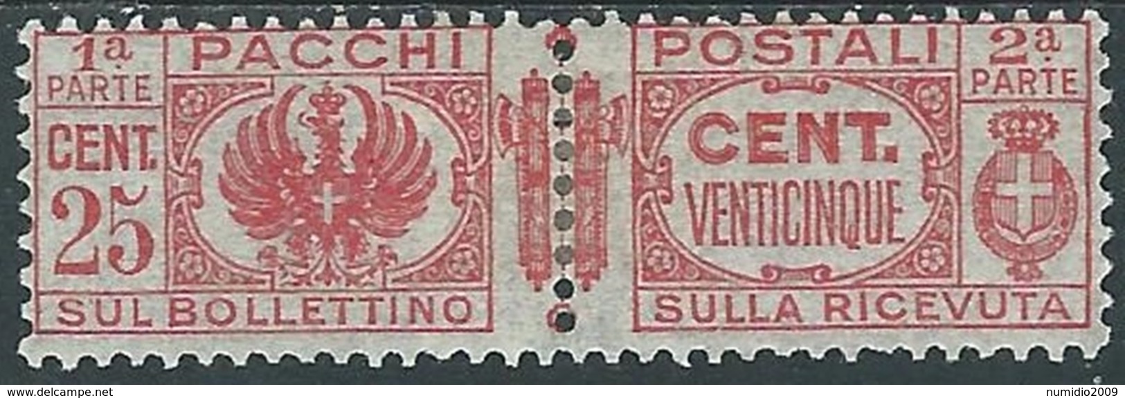 1927-32 REGNO PACCHI POSTALI 25 CENT MH * - RB14-2 - Paketmarken