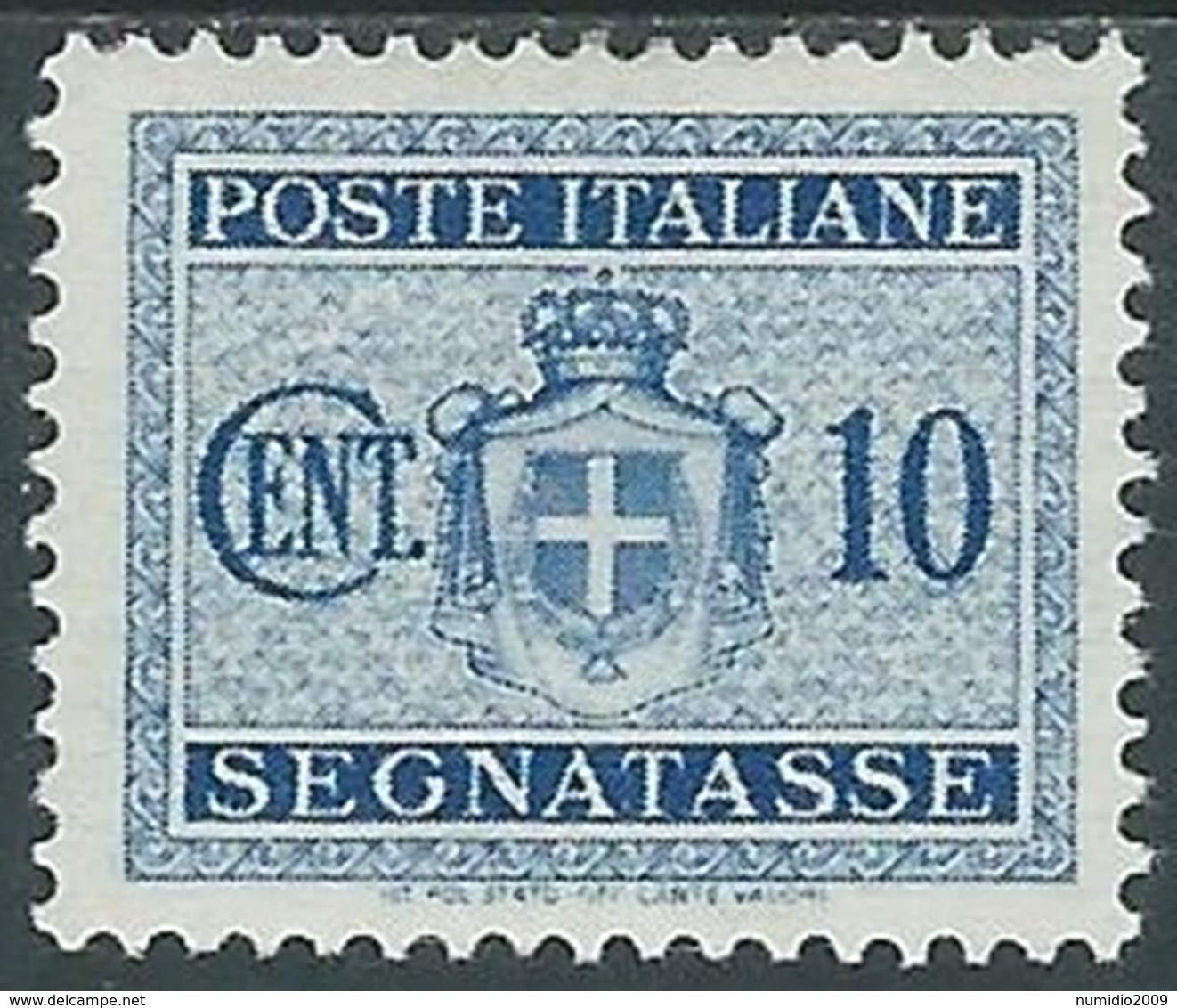 1945 LUOGOTENENZA SEGNATASSE 10 CENT SENZA FILIGRANA MH * - RB8-9 - Postage Due