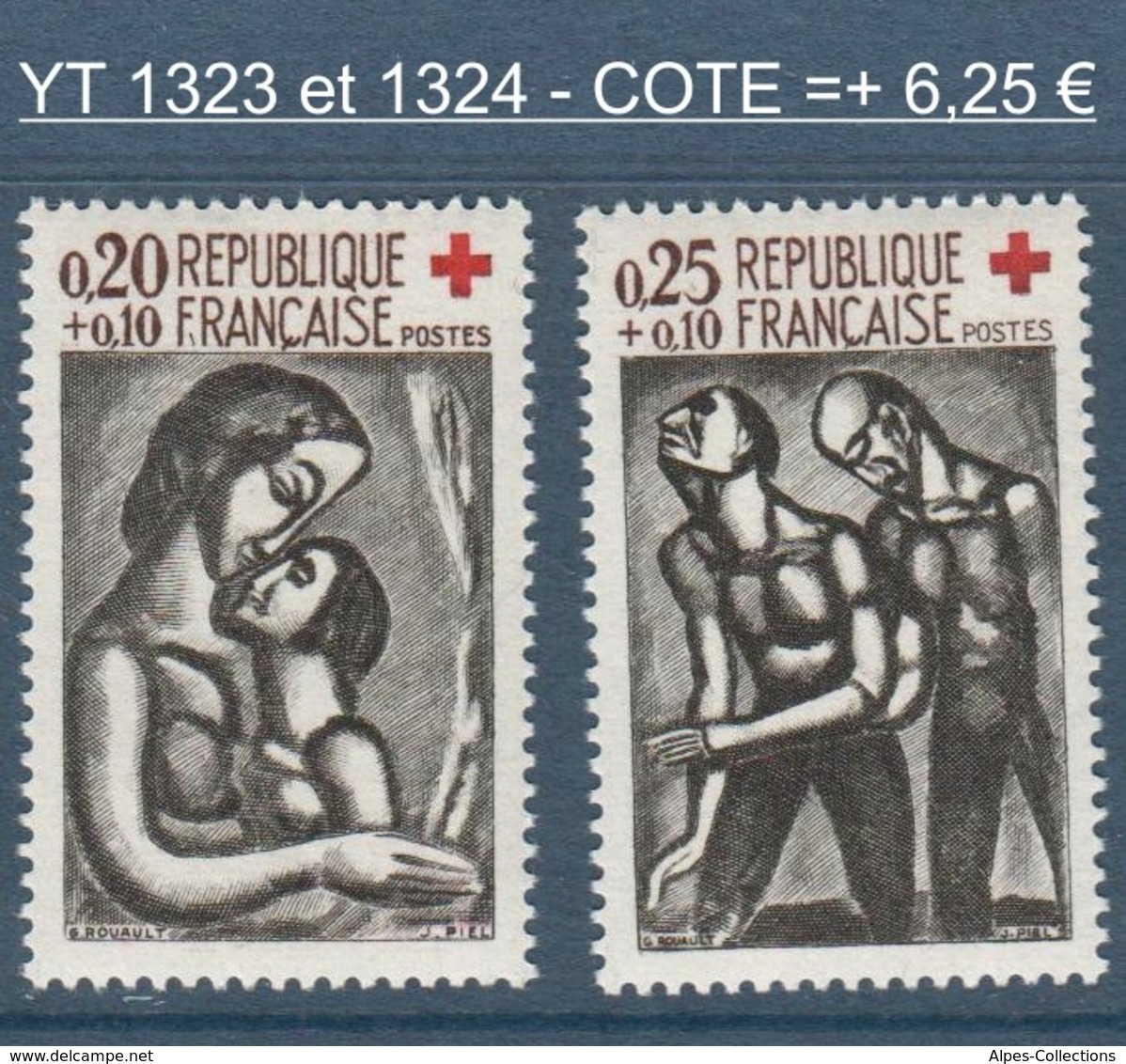 055- Timbres YT 1323 Et 1324 - Croix Rouge - 1961 - Neufs