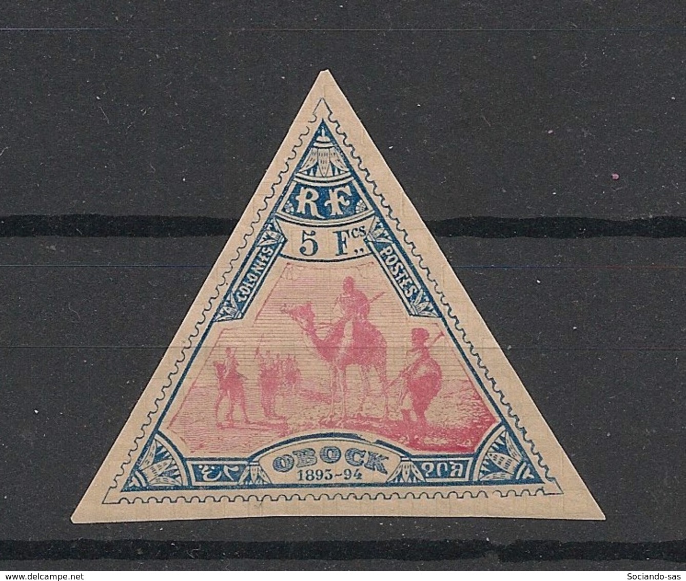 Obock - 1894 - N°Yv. 61 - Méharistes - 5f Bleu Et Rose - Neuf Luxe ** / MNH / Postfrisch - Unused Stamps
