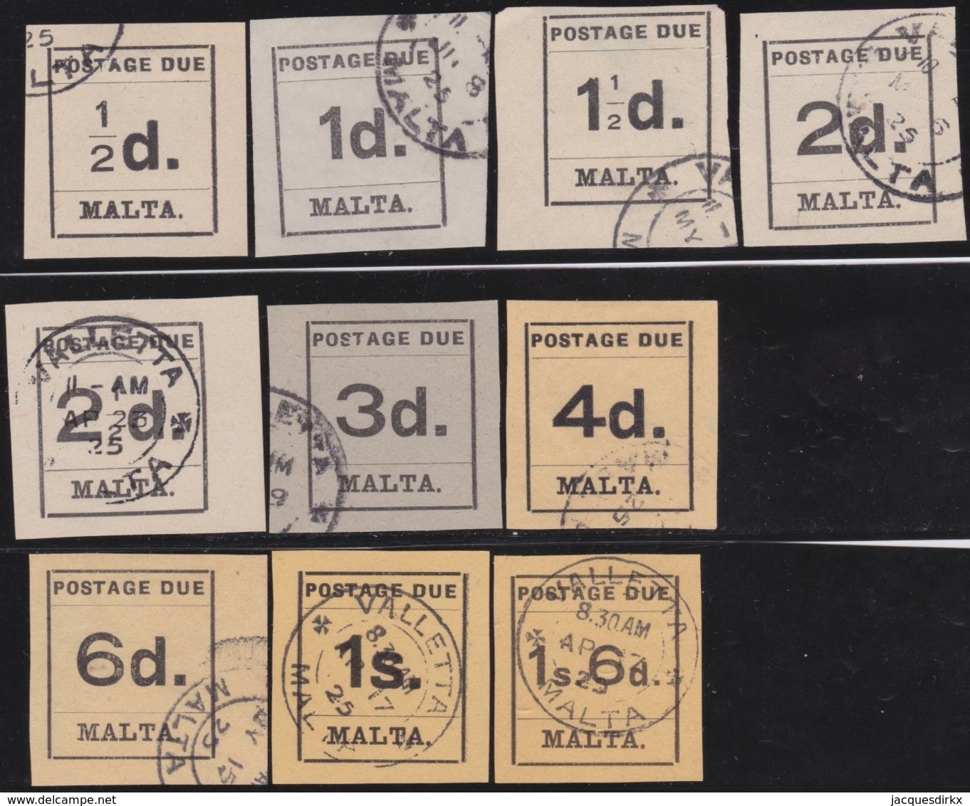 Malta    .  SG  .  O   .   SG  .     D1/D10         .     O   .    Gebruikt  .   /   .  Cancelled - Malta (...-1964)