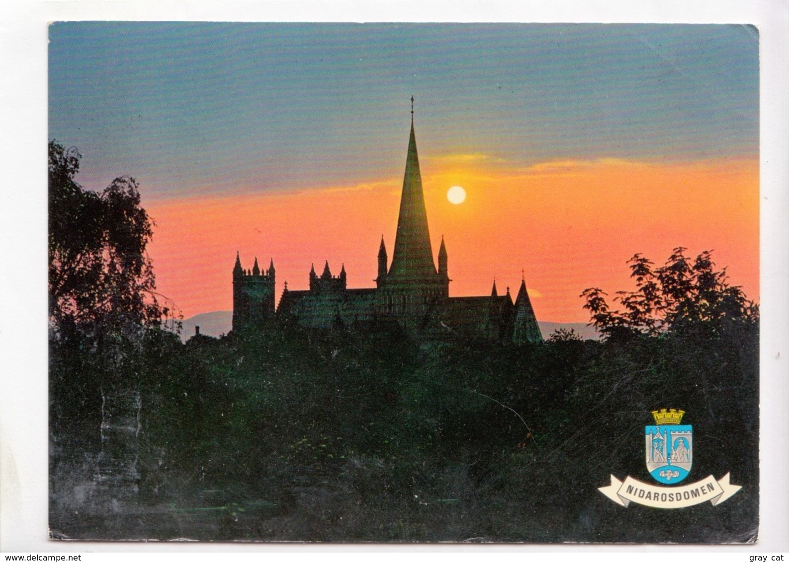 Norway, Trondheim, Summer Eve With The Cathedral In Silhouette, 1970 Used Postcard [23551] - Norway