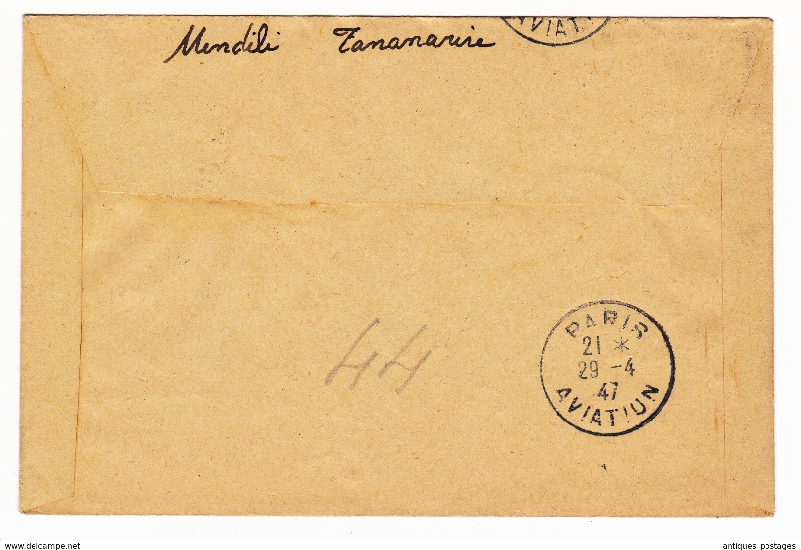 Lettre 1947 Madagascar Poste Aérienne Antananarivo Tananarive Paris Aviation Liaison Rapide Par DC4 - Luchtpost