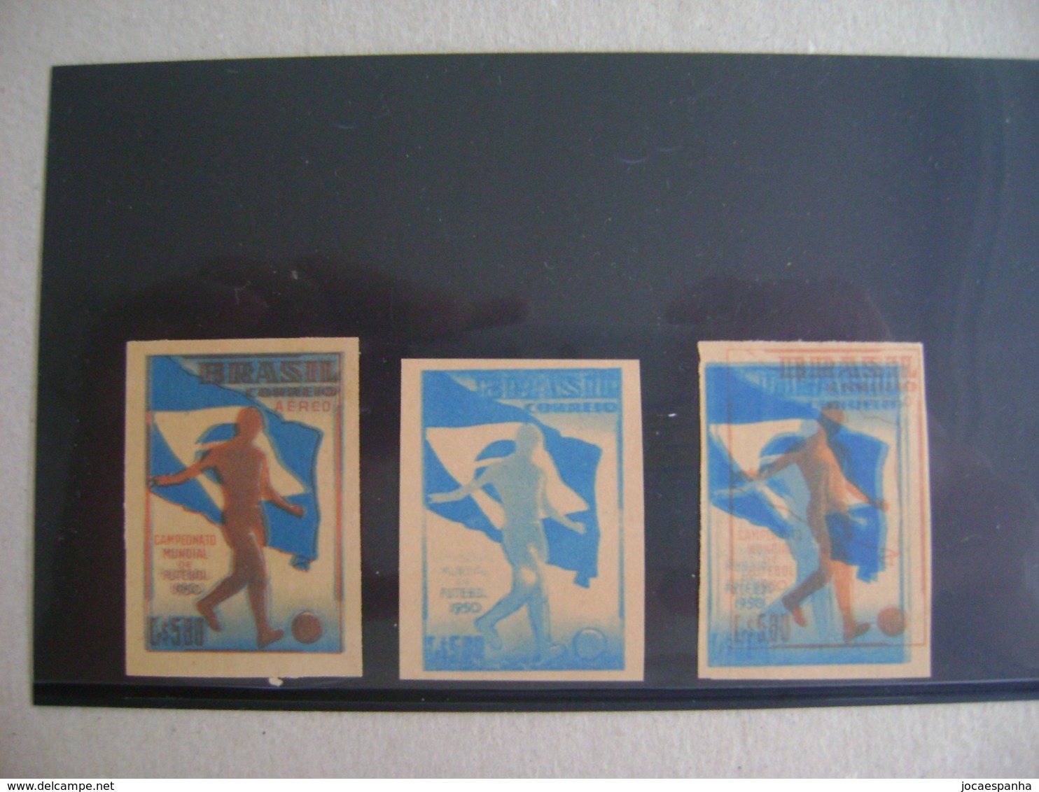 BRAZIL / BRASIL - 3 PROOFS WITHOUT TEACHING THE AIR STAMPS OF THE WORLD CUP OF THE 1950 FOOTBALL IN THE STATE - 1950 – Brasilien