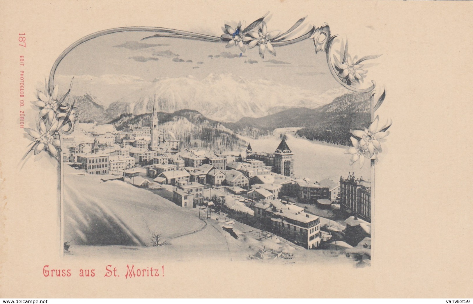 SWITZERLAND-SCHWEIZ-SUISSE-SVIZZERA-ST.MORITZ-GRUSS AUS-CARTOLINA NON VIAGGIATA -ANNO 1900-1904 - Sankt Moritz