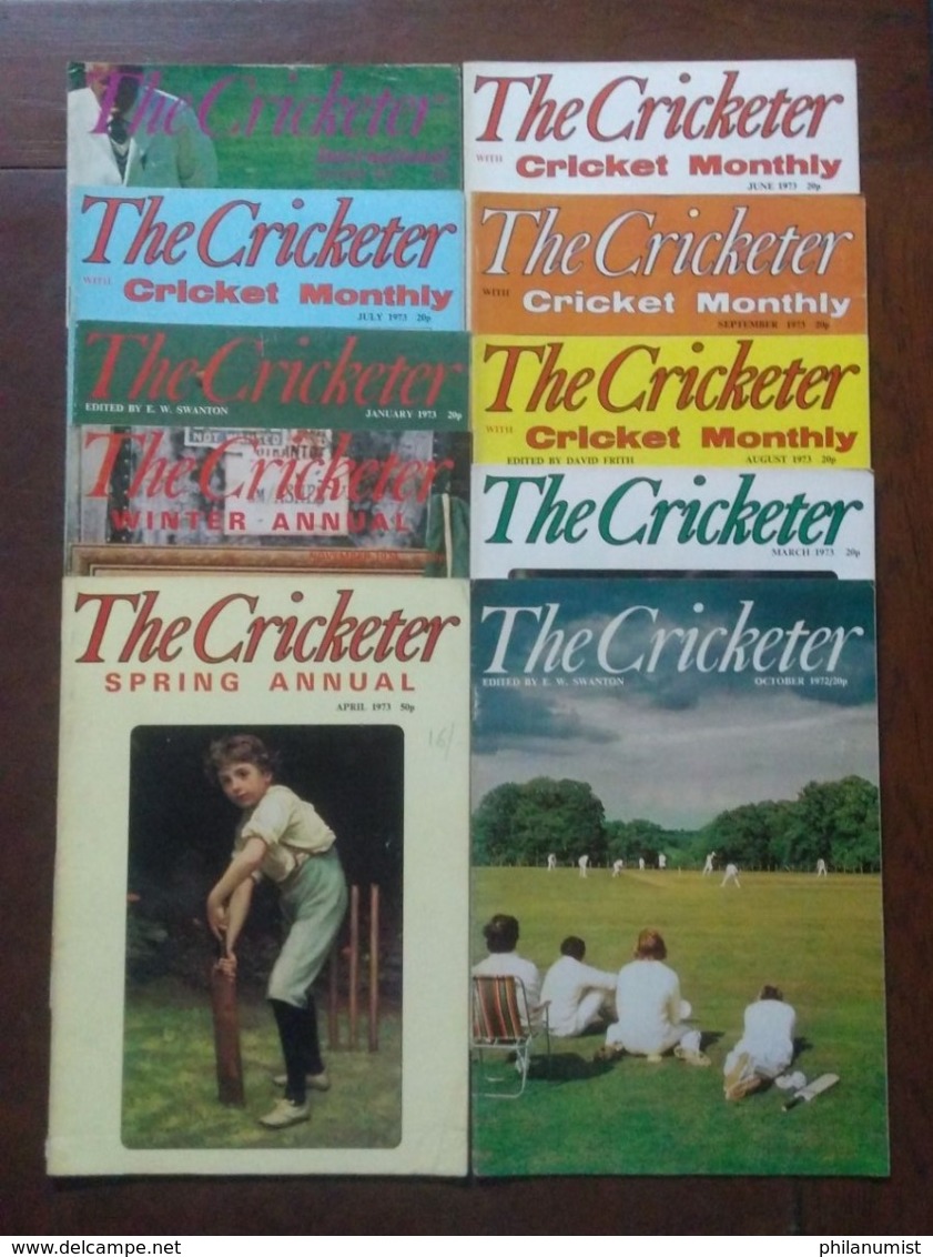 10 THE CRICKETER INTERNATIONAL MONTHLY MAGAZINE LOT 1970's !! - 1950-Aujourd'hui