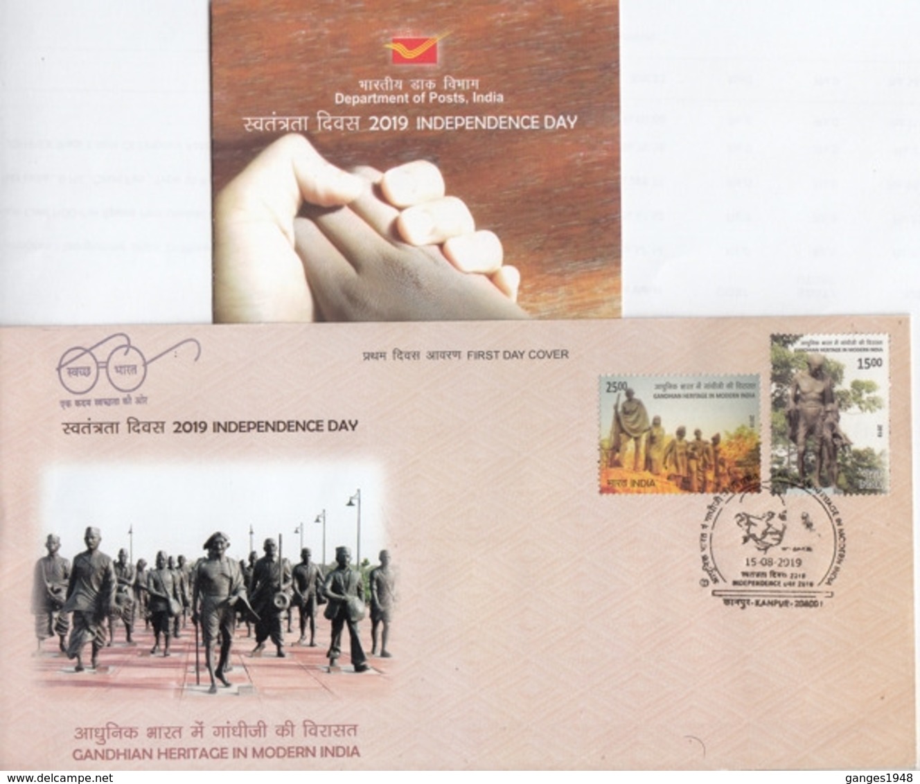 India 2019  Gandhian Heritage In Mofern India  2v  First Day Cover + Plain Information Sheet  # 22859  D Inde  Indien - Mahatma Gandhi