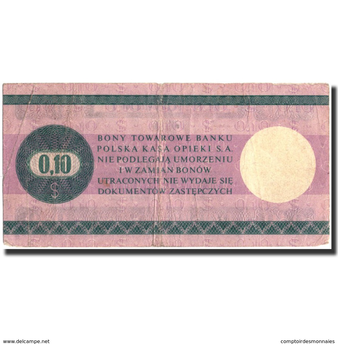 Billet, Pologne, 10 Cents, 1979, 1979, KM:FX37, TTB+ - Pologne