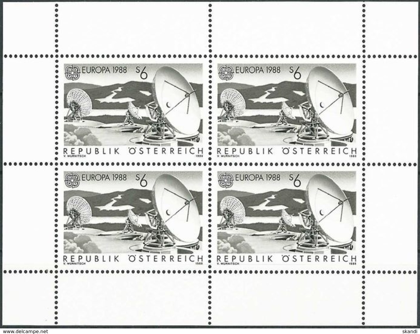 ÖSTERREICH 1988 Mi-Nr. 1922 Schwarzdruck ** MNH - Blocks & Kleinbögen