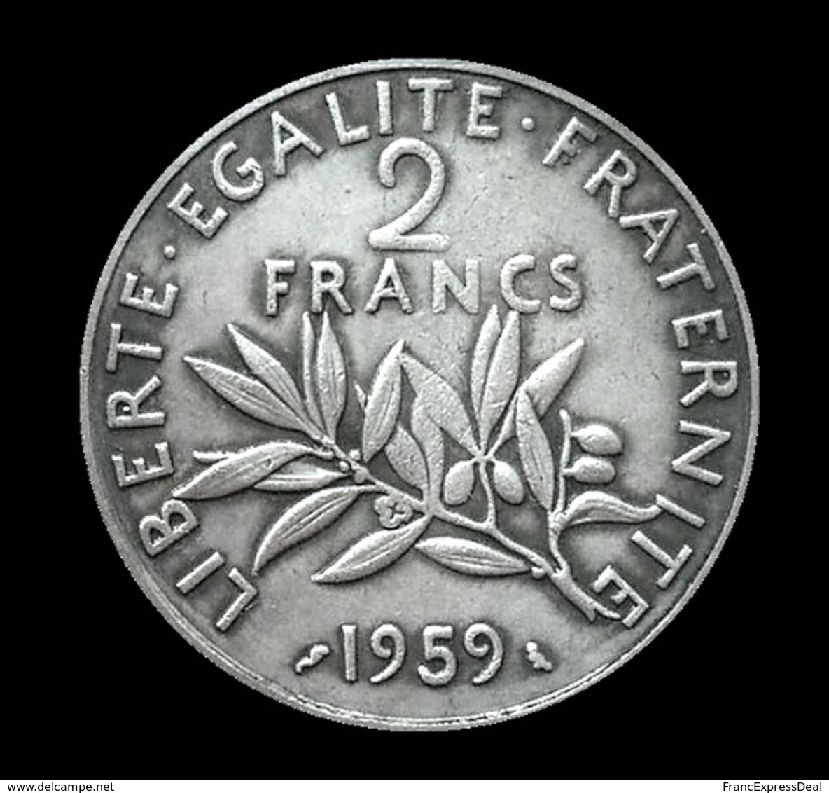 COPIE - 1 Pièce Plaquée ARGENT (SILVER Plated Coin) - France 2 Francs Semeuse ESSAI 1959 - Autres & Non Classés