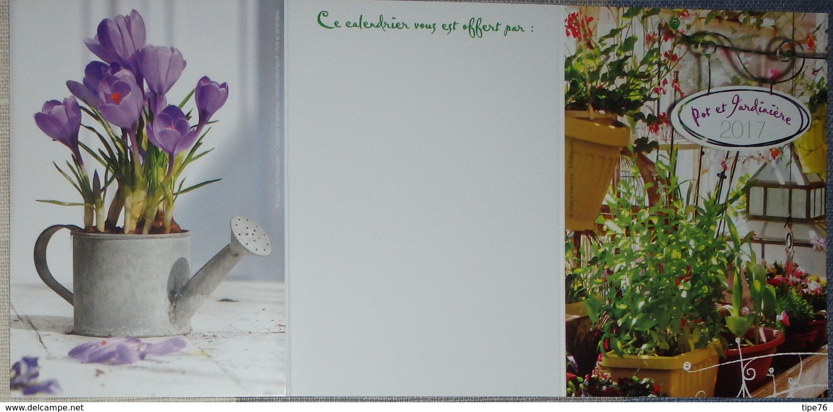 Petit Calendrier De Poche 2017 Fleurs Arrosoir Crocus Jardinière 3 Volets - Petit Format : 2001-...