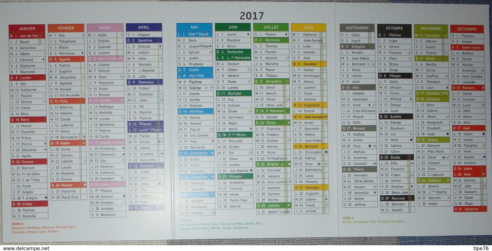 Petit Calendrier De Poche 2017 Fleurs Arrosoir Crocus Jardinière 3 Volets - Petit Format : 2001-...