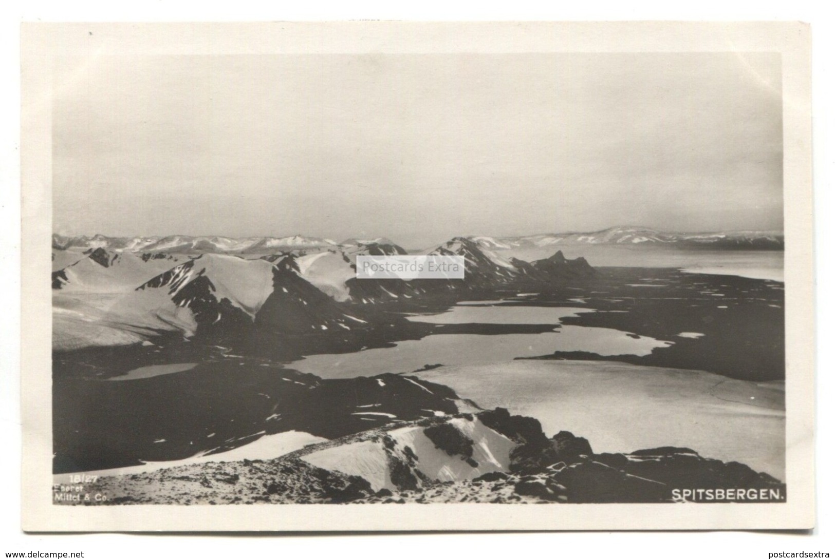 Spitzbergen - General View, Mountains, Snow - Old Norway Real Photo Postcard - Norway