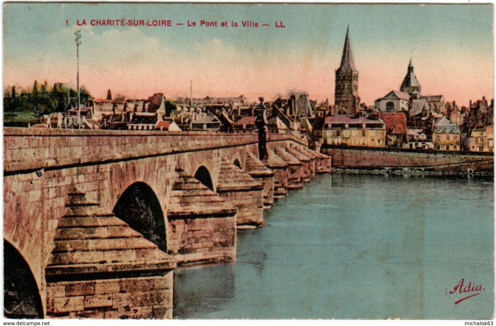 6DST 710 CPA - LA CHARITE SUR LOIRE - LE PONT ET LA VILLE - La Charité Sur Loire