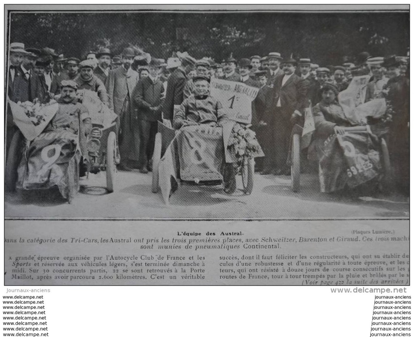 1906 TOUR DE FRANCE AUTOMOBILE - SAUT EN HAUTEUR - FETE DU PRADO A MADRID - CIRCUIT DE LA SARTHE / MEULAN VOILE