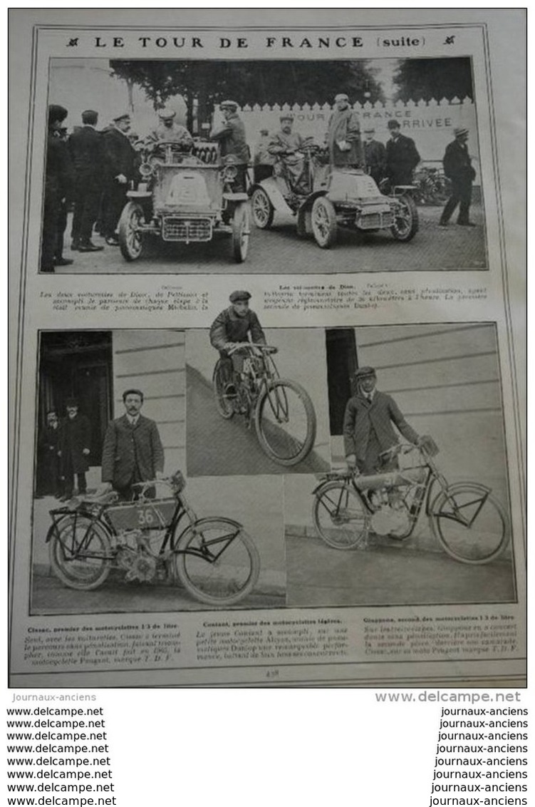 1906 TOUR DE FRANCE AUTOMOBILE - SAUT EN HAUTEUR - FETE DU PRADO A MADRID - CIRCUIT DE LA SARTHE / MEULAN VOILE