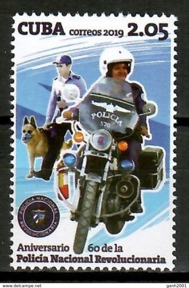 Cuba 2019 / Dog Police Motorcycle MNH Policía Motos Perro Hund Motorrad Polizei / Cu14017  C3-18 - Perros