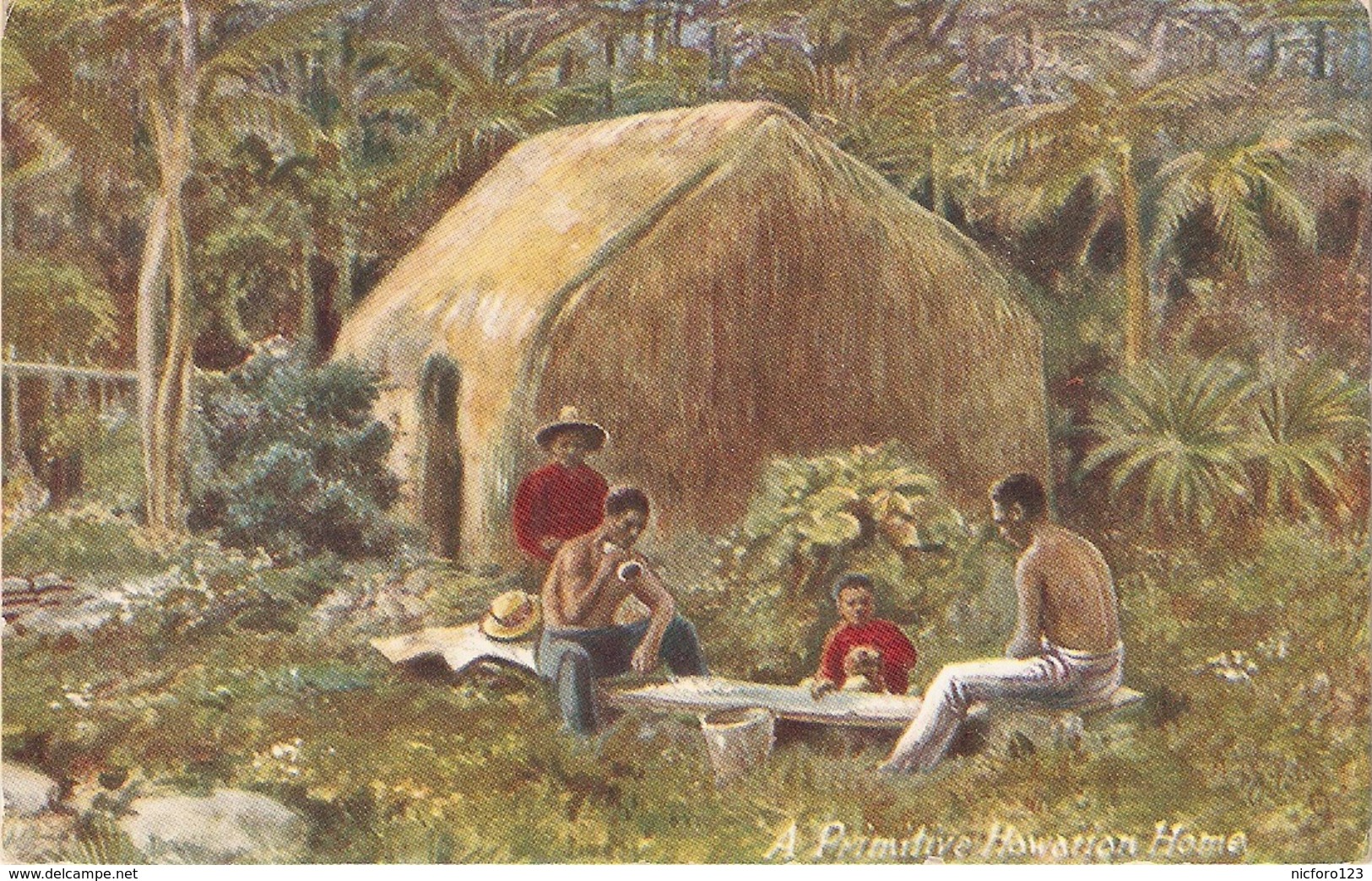 "Hawaii. A Primitive Hawaian Home"  Tuck Oilette Postcard # 2713 - Tuck, Raphael