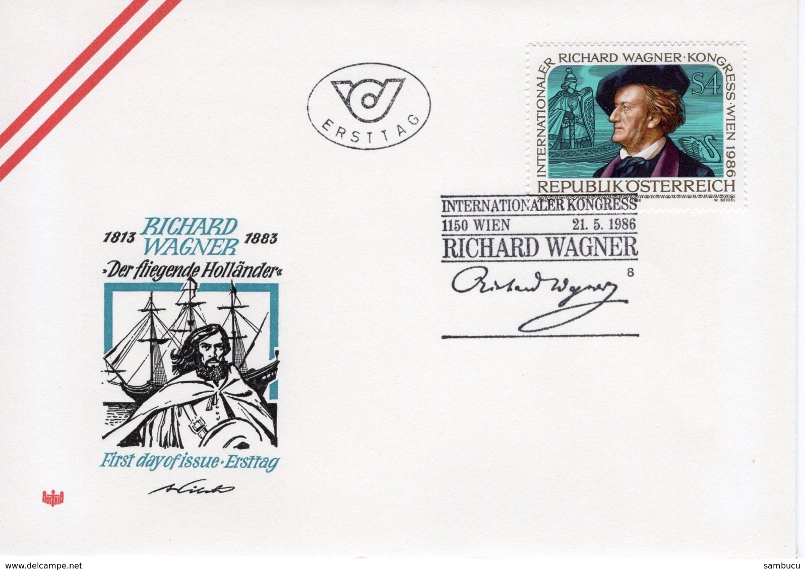 FDC - Int. Kongress Richard Wagner SStpl 21.05.1986 Ersttag - FDC